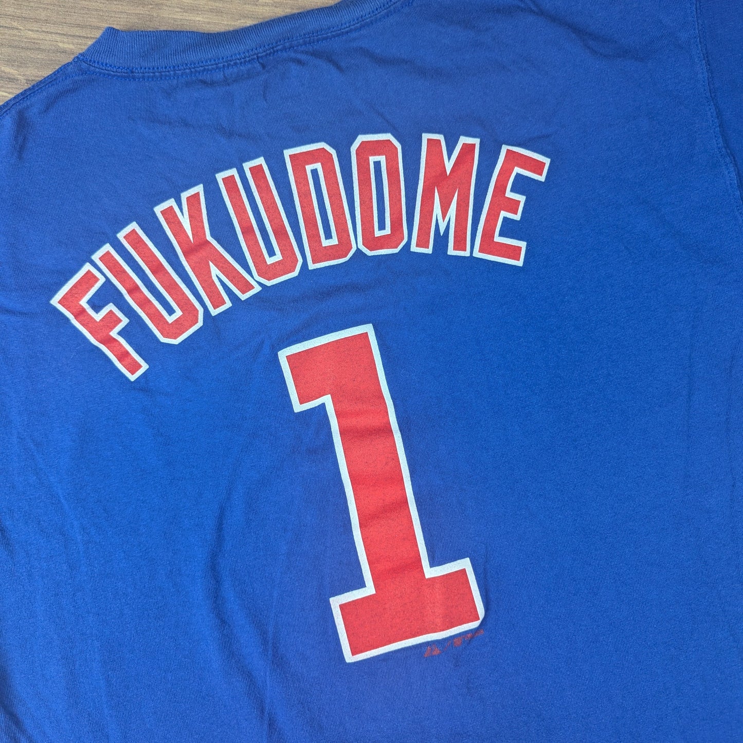 Blue Majestic Fukudome Chicago Cubs MLB Baseball T-shirt Size M