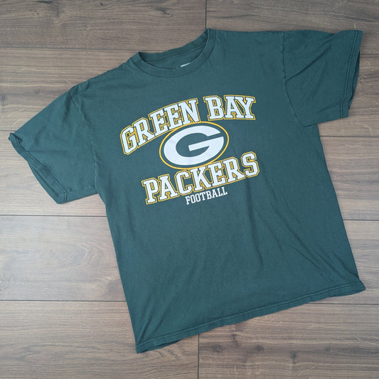 Green NFL Green Bay Packers Football Graphic T-Shirt Size L