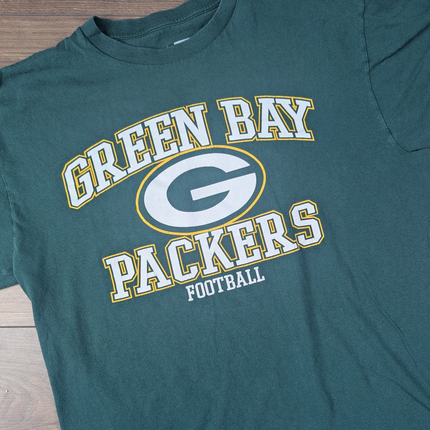 Green NFL Green Bay Packers Football Graphic T-Shirt Size L