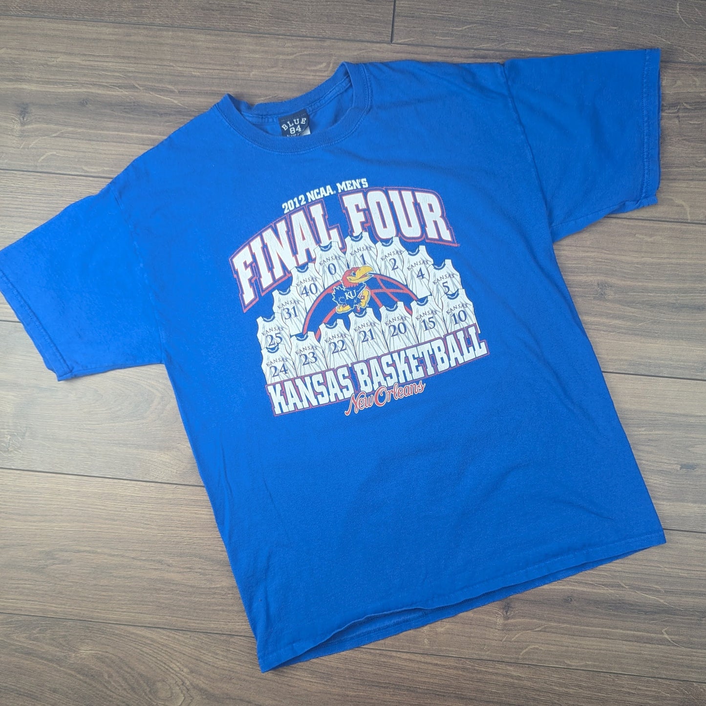 Blue 2012 NCAA Final Four Kansas Basketball New Orleans T-Shirt Size L