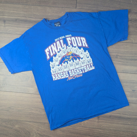 Blue 2012 NCAA Final Four Kansas Basketball New Orleans T-Shirt Size L