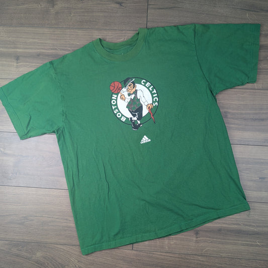 Vintage Green Adidas Boston Celtics Basketball T-Shirt Size XL