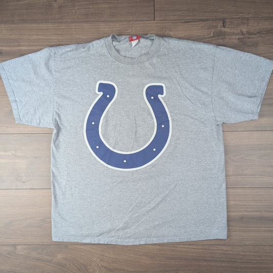 Grey NFL 00's Vintage Colts Team Graphic T-Shirt Size XL