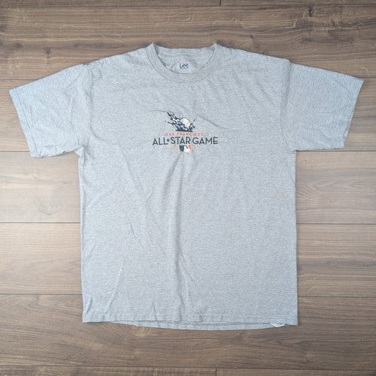 Lee Sport Grey MLB 2007 San Francisco All Star Game Embroidered T-Shirt Size L