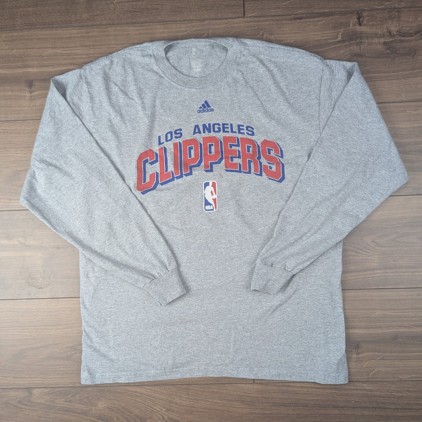 Grey Adidas Los Angeles Clippers NBA Long Sleeve T-Shirt Size XL