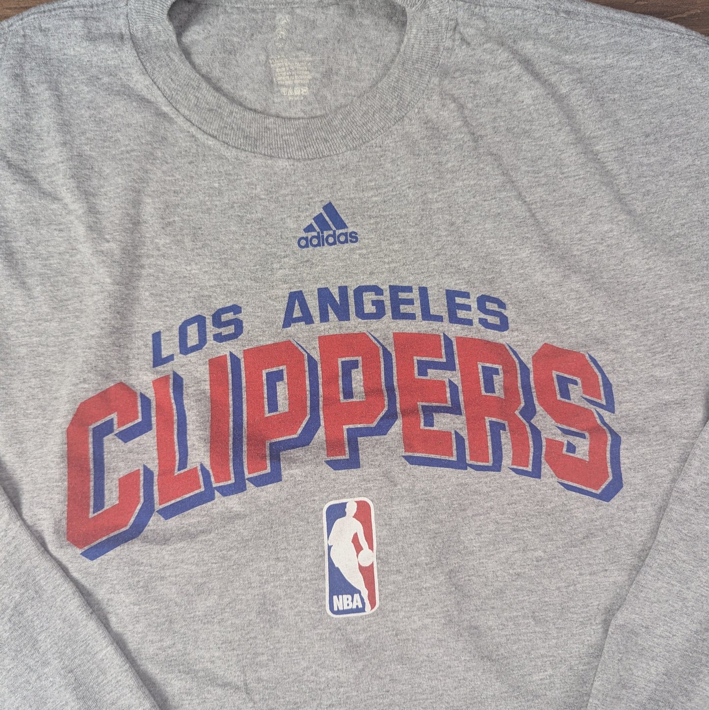 Grey Adidas Los Angeles Clippers NBA Long Sleeve T-Shirt Size XL