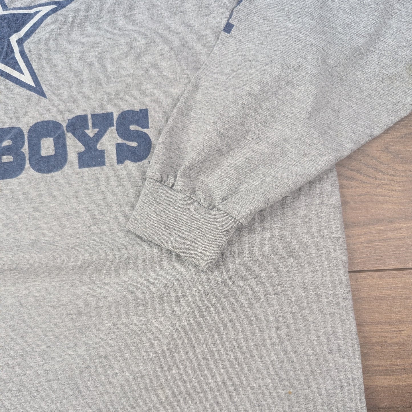 Grey Vintage 00's NFL Dallas Cowboys Long Sleeve T-Shirt Top Size XL