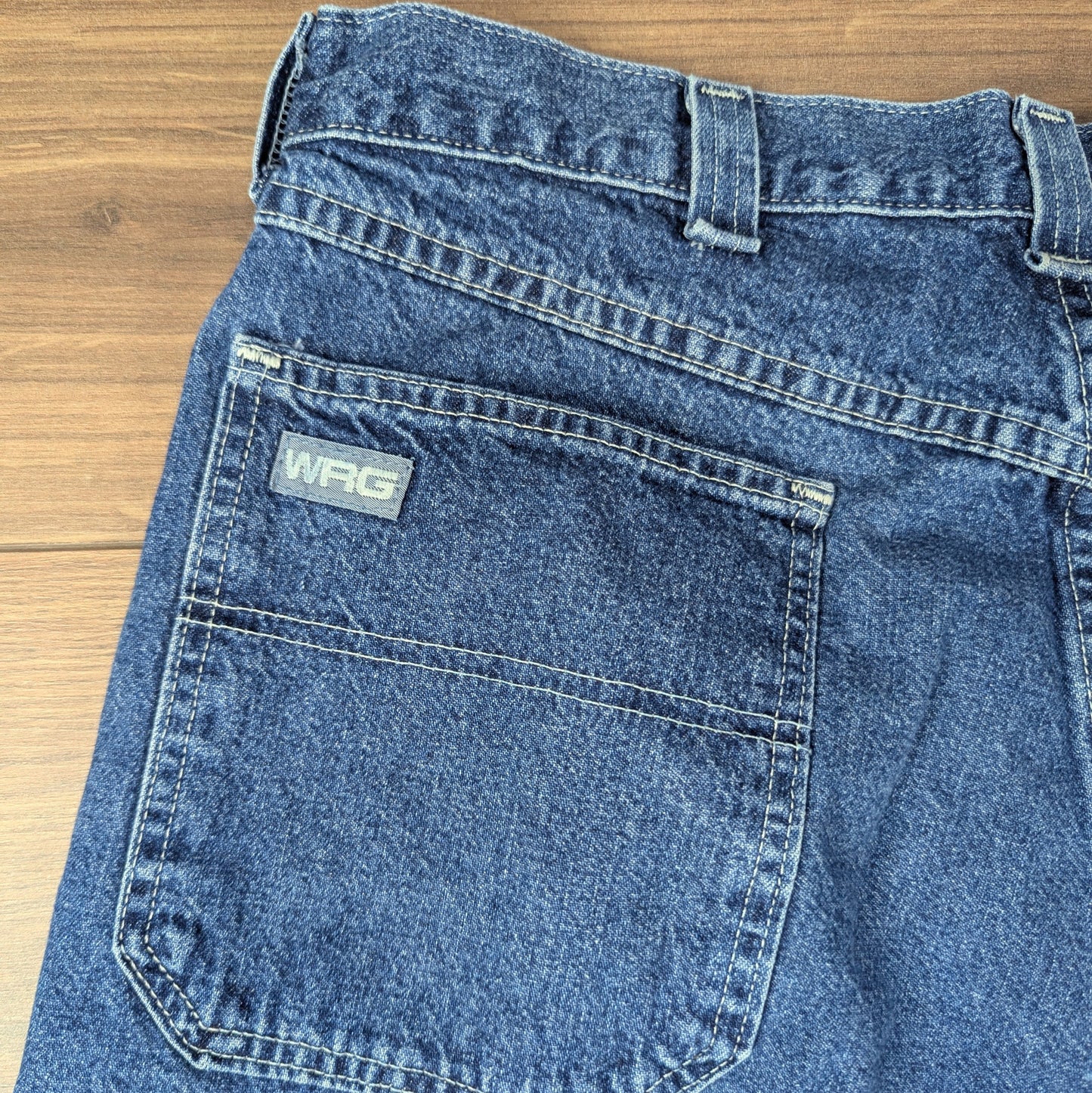 Blue Vintage Wrangler Cargo Carpenter Jorts Denim Jean Shorts W36