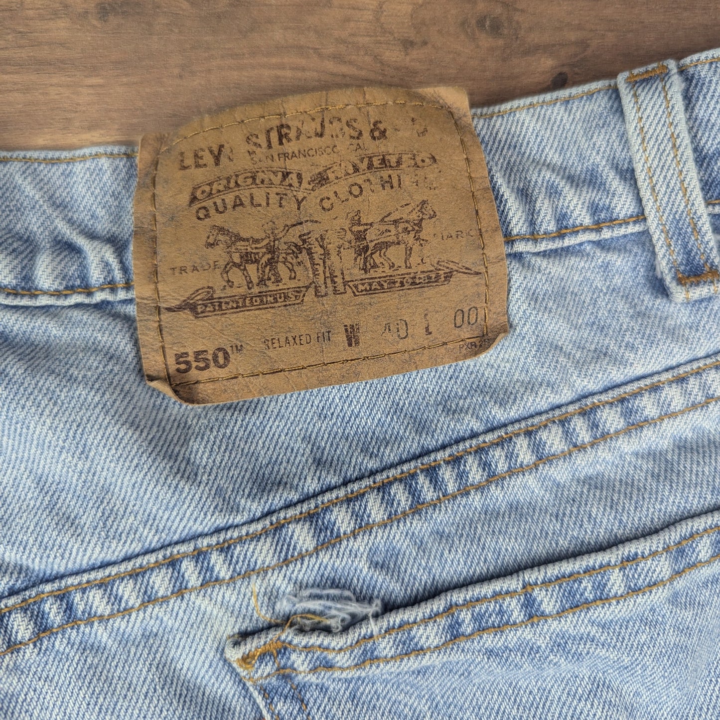 Blue Light Wash Vintage Levi's 550 Denim Jorts Jean Shorts Relaxed Fit W40