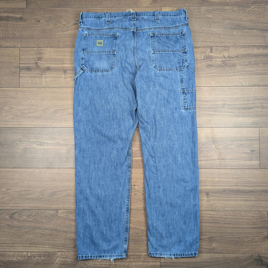 Blue Vintage Lee Carpenter Jeans Loose Fit Cargo Hip-Hop Straight Leg W40 L34