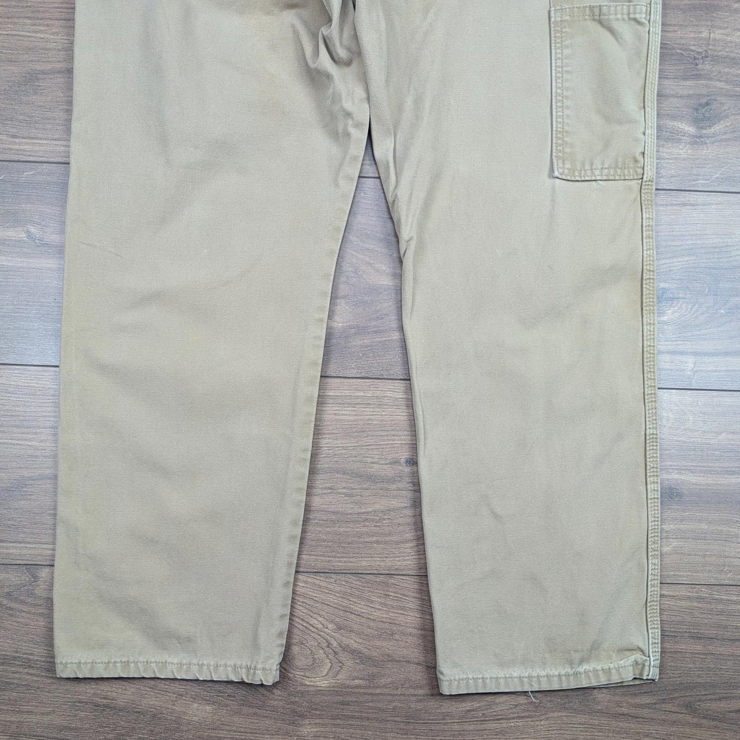 Brown Vintage Wrangler Carpenter Pants Baggy Cargo Straight Leg W36 L30