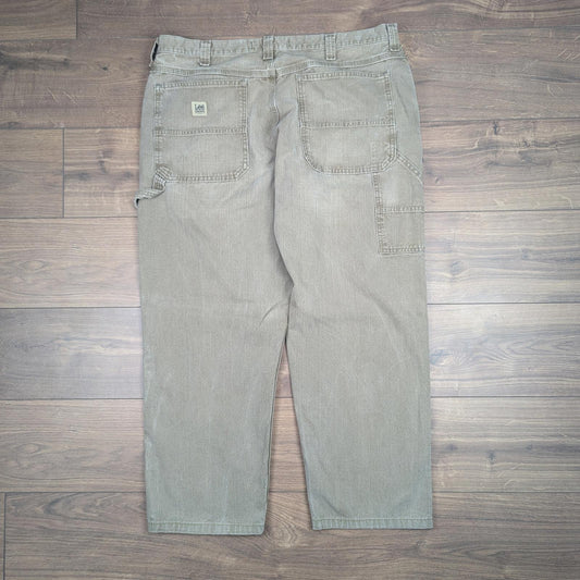 Brown Vintage Lee Dungarees Carpenter Jeans Baggy Skater Straight Leg W42 L30