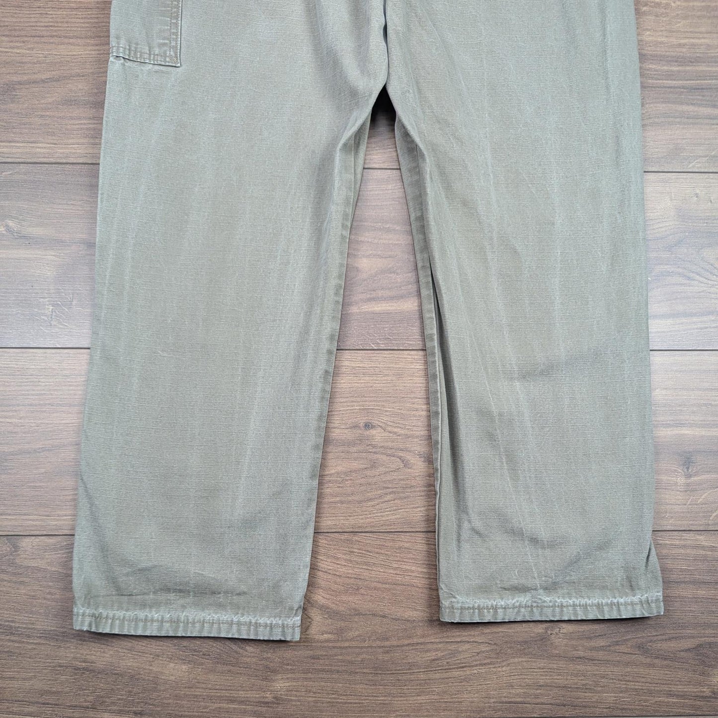 Khaki Vintage Wrangler Riggs Workwear Carpenter Pants Baggy Cargo W35 L30