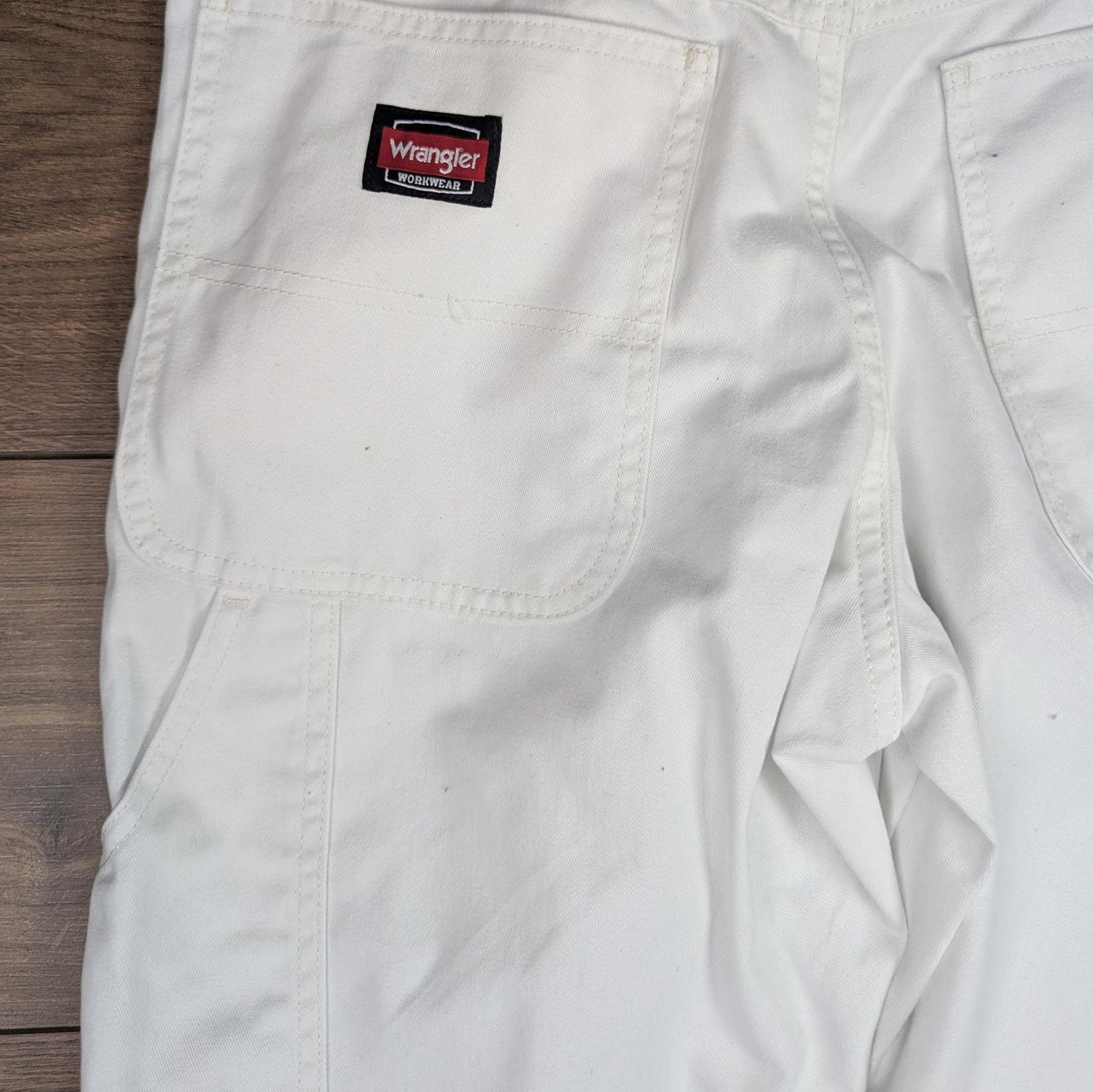 White Wrangler Workwear Carpenter Cargo Pants Straight Leg W34 L30
