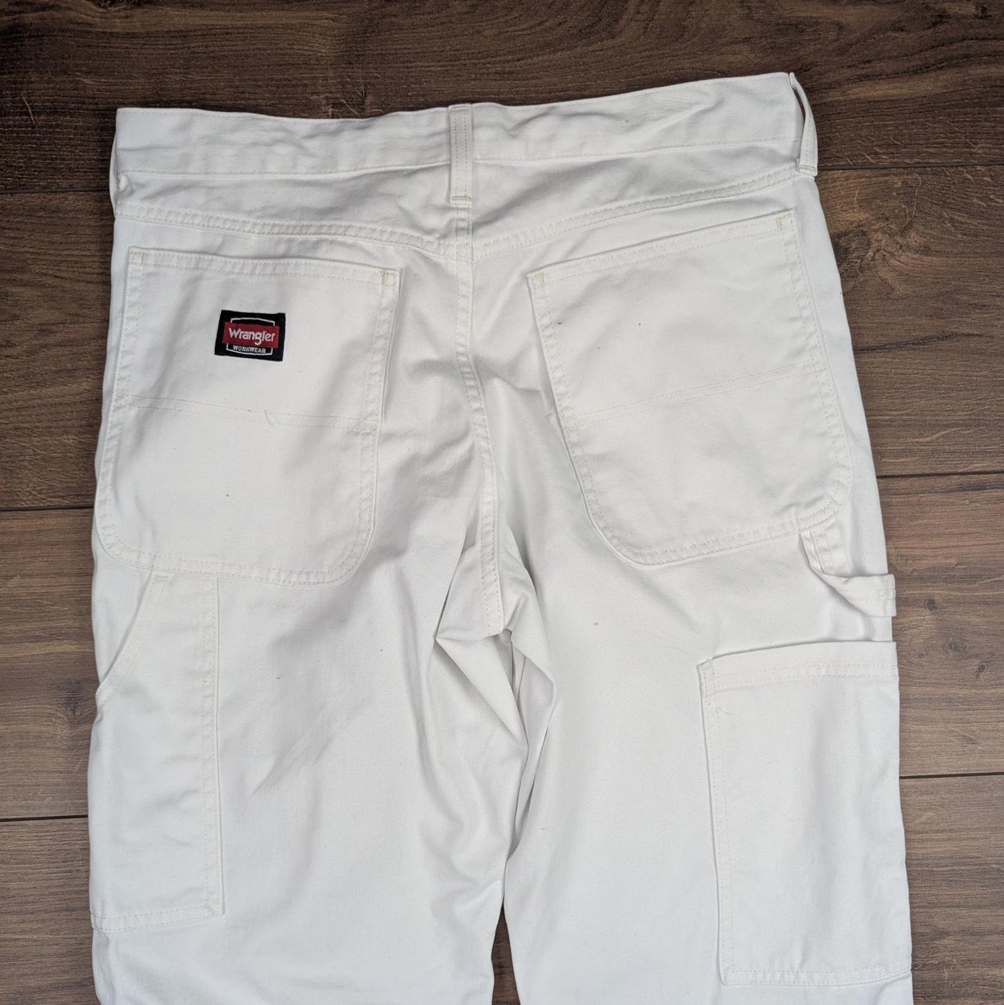 White Wrangler Workwear Carpenter Cargo Pants Straight Leg W34 L30