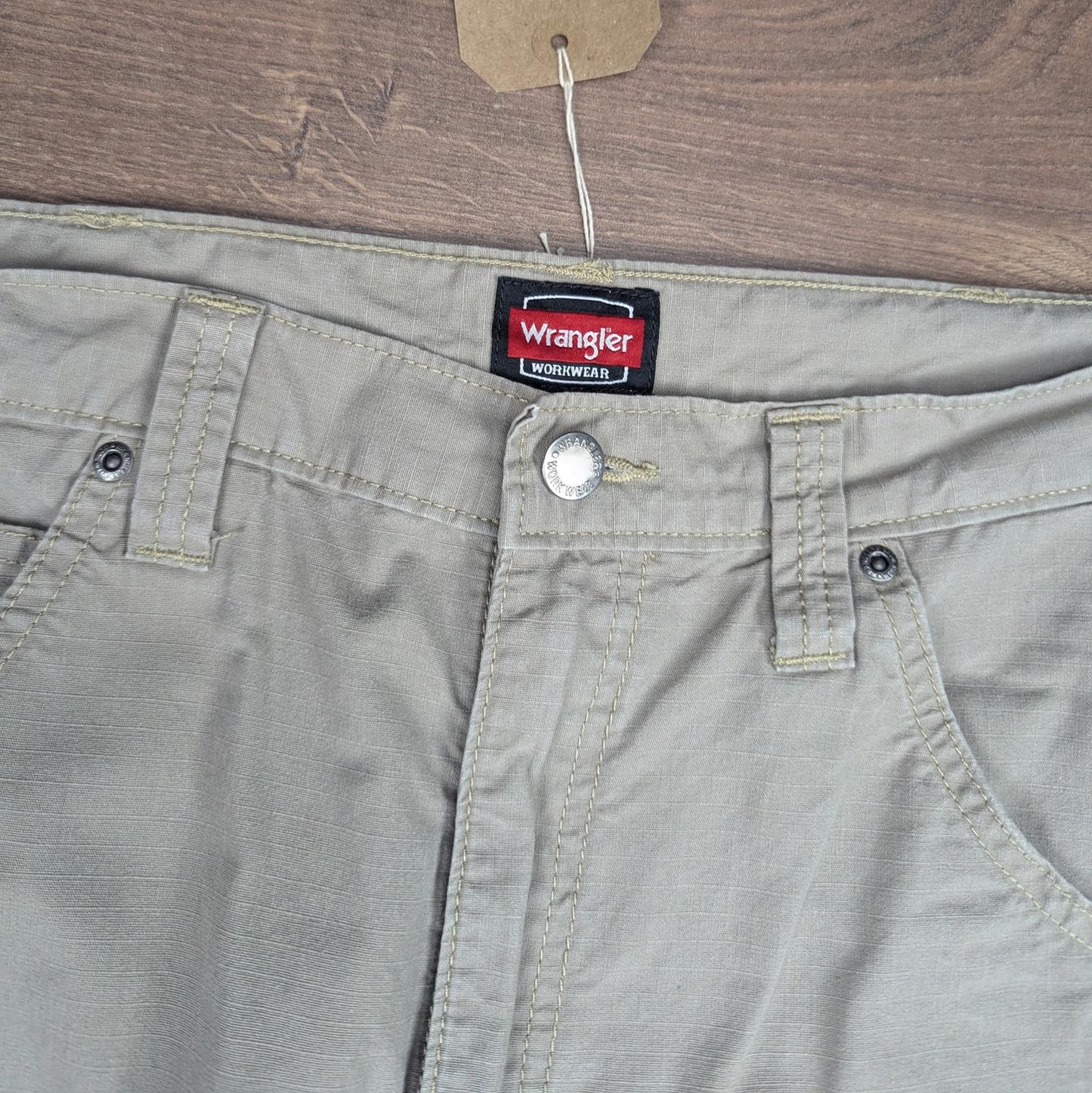 Brown Wrangler Workwear Carpenter Cargo Pants Straight Leg W36 L28