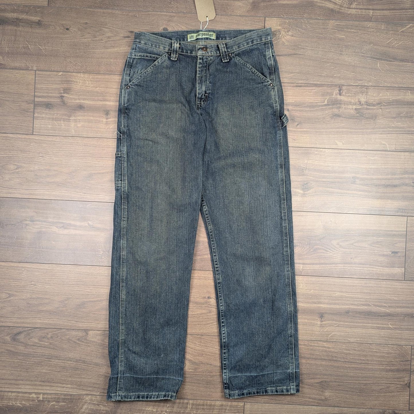 Black Vintage Lee Dungarees Carpenter Jeans Baggy Hip-Hop Skater W32 L32