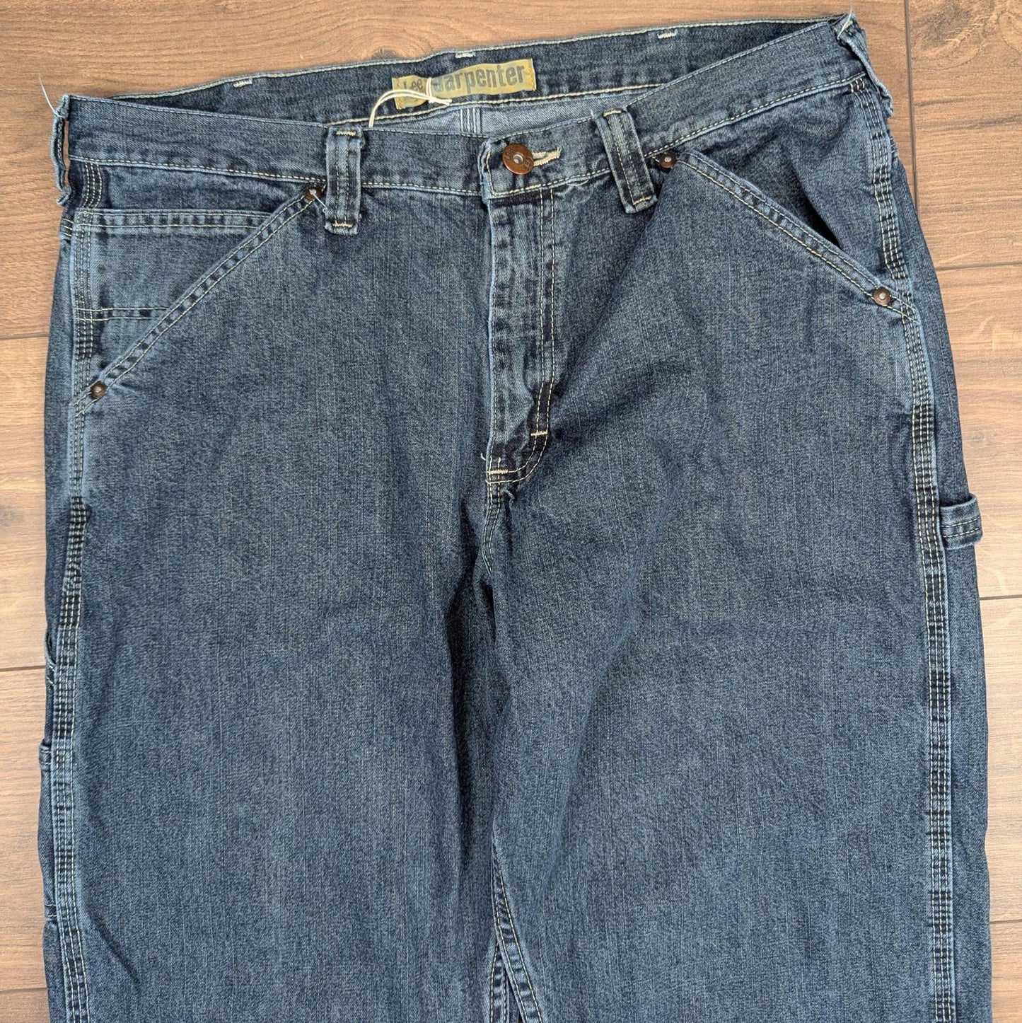 Blue Vintage Lee Dungarees Jeans Baggy Carpenter Skater Straight Leg W36 L30