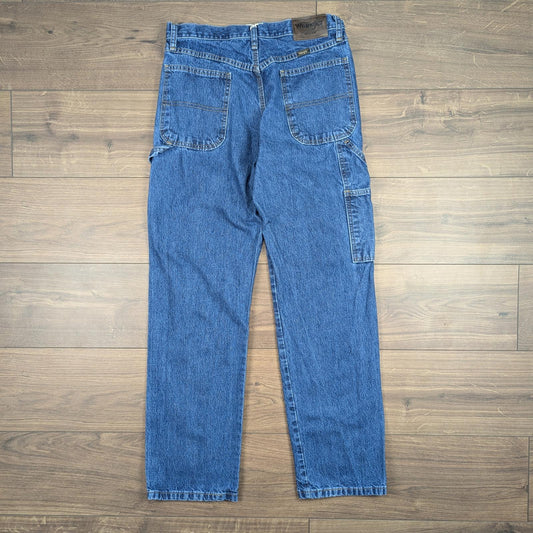 Blue Wrangler Vintage Carpenter Jeans Baggy Cargo Straight Leg W31 L32