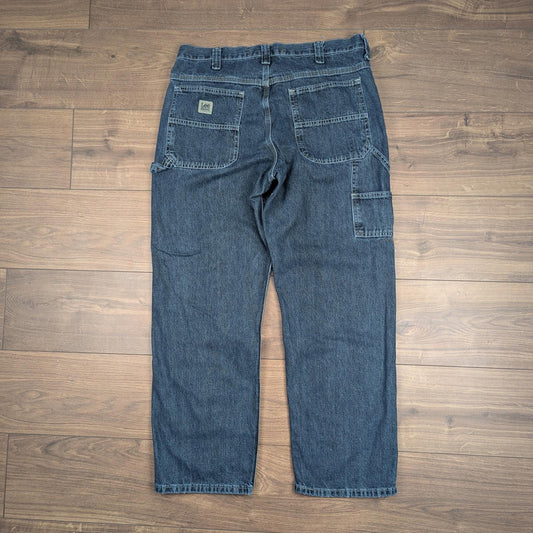 Blue Vintage Lee Dungarees Jeans Baggy Carpenter Skater Straight Leg W36 L30